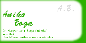 aniko boga business card